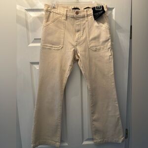 Banana Republic Cream Mid-Rise Crop Flare Pants